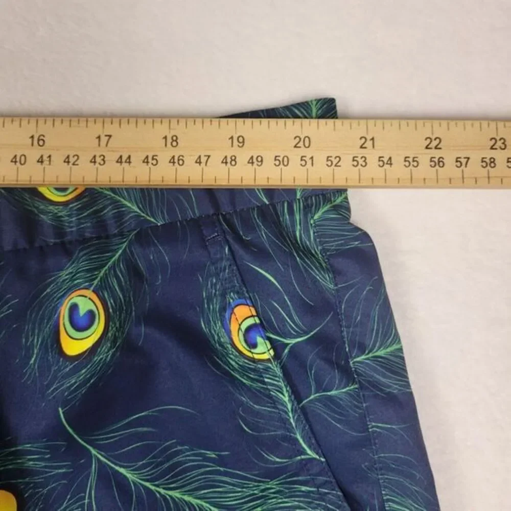 Hreski Performance Golf Shorts Men's Sz 42 x 12‎ Peacock Crazy Loud